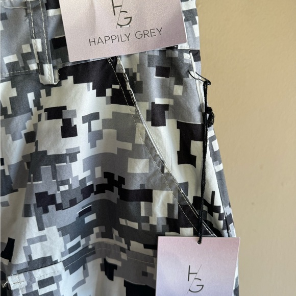 Happily Grey Women's Roblox Camo Cargo Pants Muti-Pockets Black Grey White - Picture 13 of 13